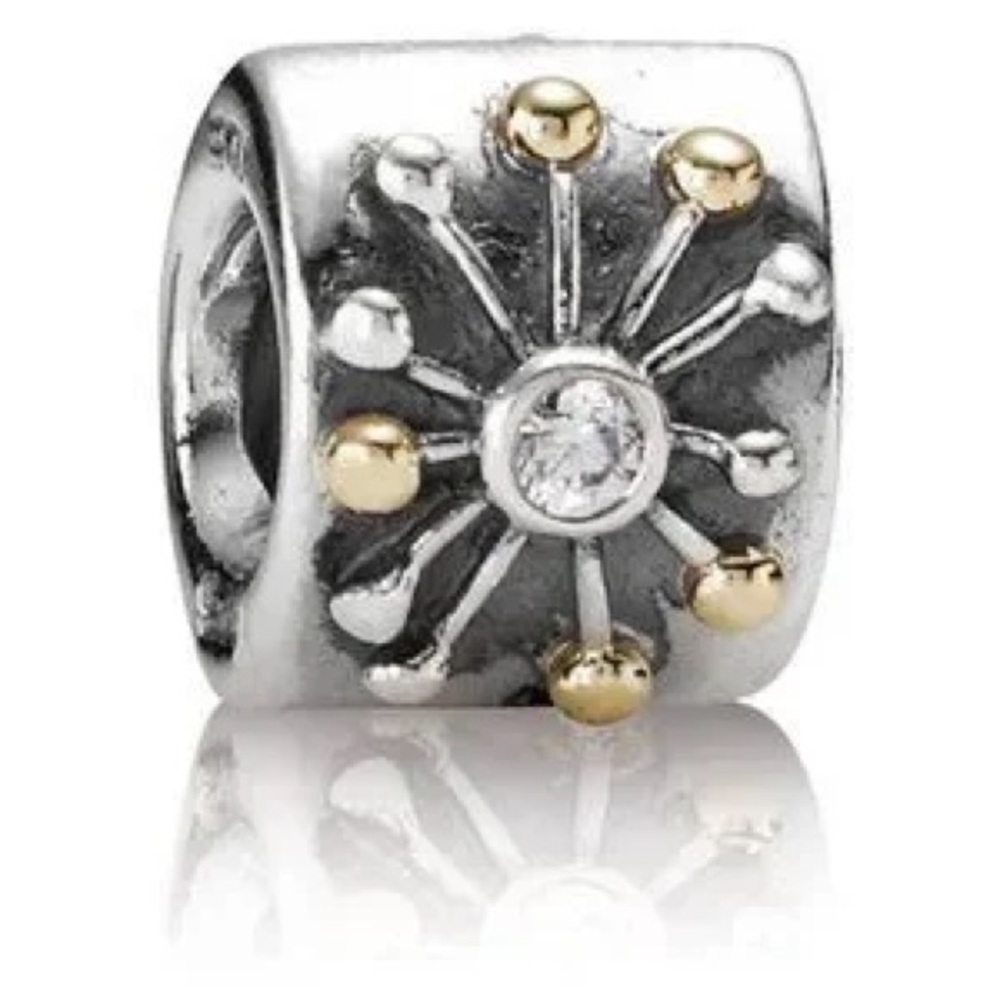 Genuine Retired PANDORA Desert Star CZ & 14K Gold Charm; 790188CZ